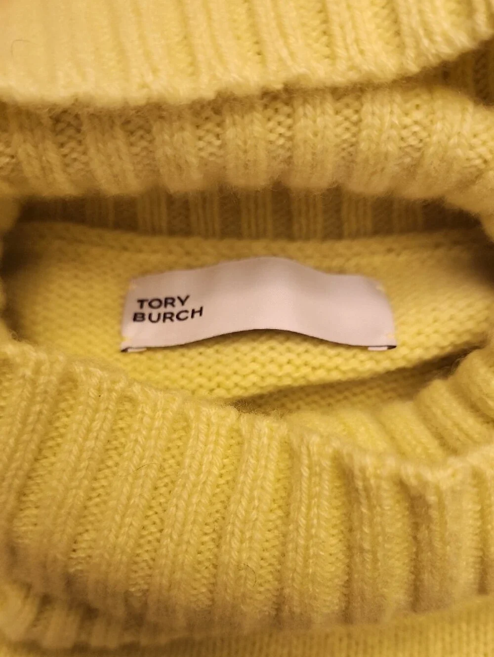 Tory Burch Chartreuse Yellow Turtleneck Pullover